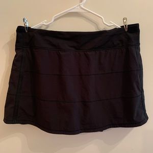 Lululemon Black Pace Rival Tall Tennis Skirt, size 12 Tall